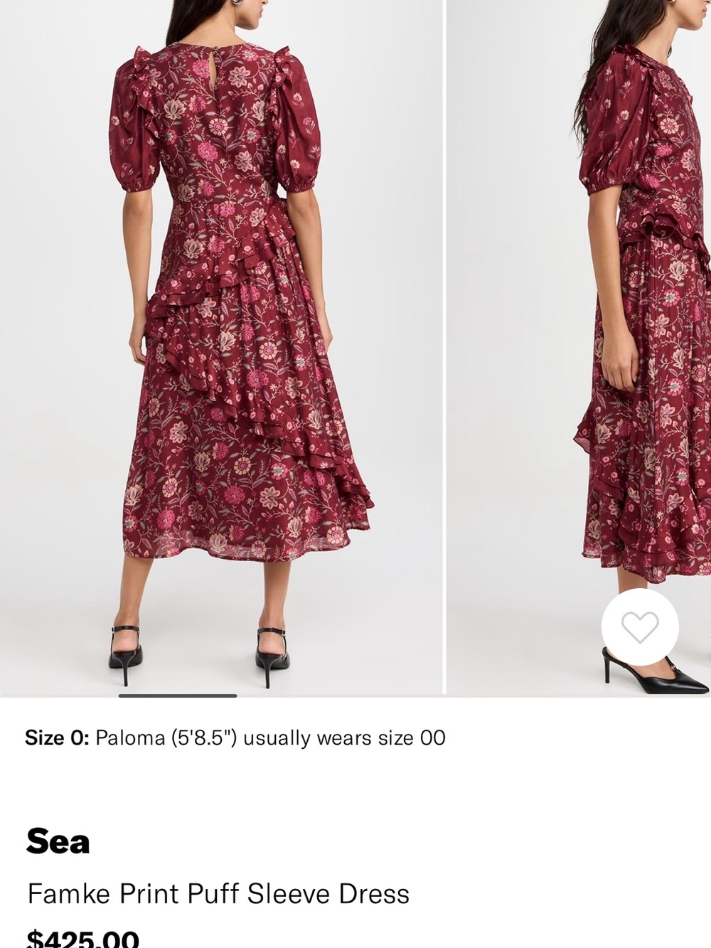 Sea Floral Ruffle Midi Dress - Picture 10 of 11